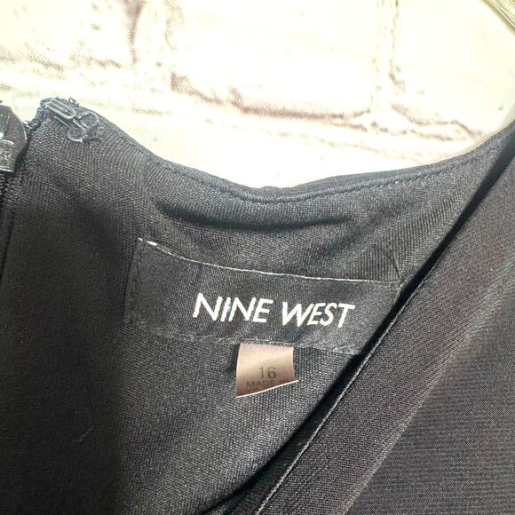 Nine West Wms 16 Sleeveless Black Geometric Abstract Print Flowy Maxi Dress - Picture 4 of 12